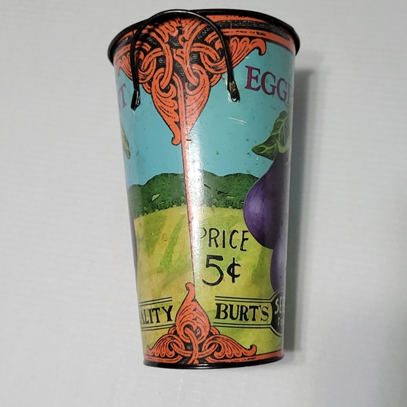 Vegetable Seed Packet Eggplant Bucket Metal Vase Bucket Decor - Picture 7 of 12